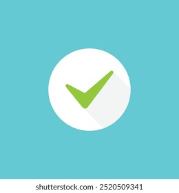 Ícone do botão de marca de seleção verificada. Ilustração vetorial