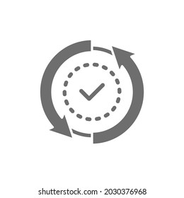 Marcar marca verificada, botón de lista de verificación, icono gris de marca.