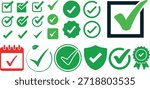 Check Mark and Verified Tick Icons Set, Approval Success Confirmation Vector