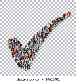 voto marca de verificación   gente    3d
