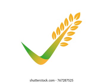 check mark wheat seed logo
