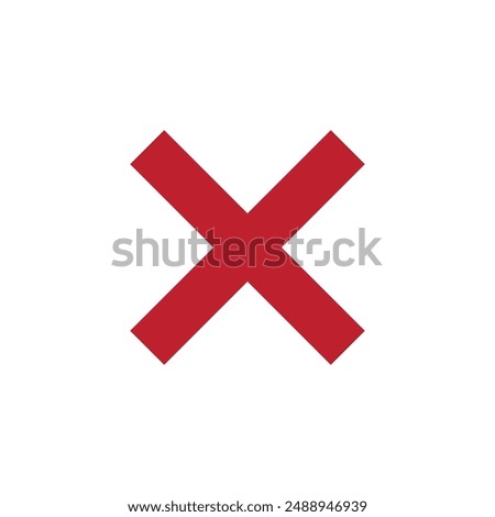 Check mark wrong icon . red cross flat simbol x. delete logo vector illustration. eps 10