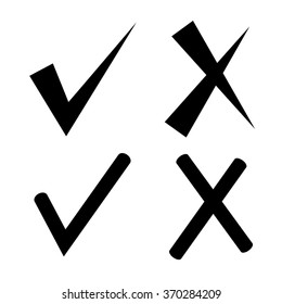 check mark, wrong mark, tick icons