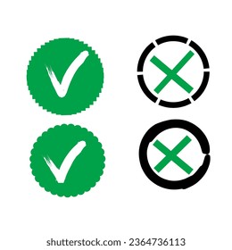 check mark, x or confirm icon set