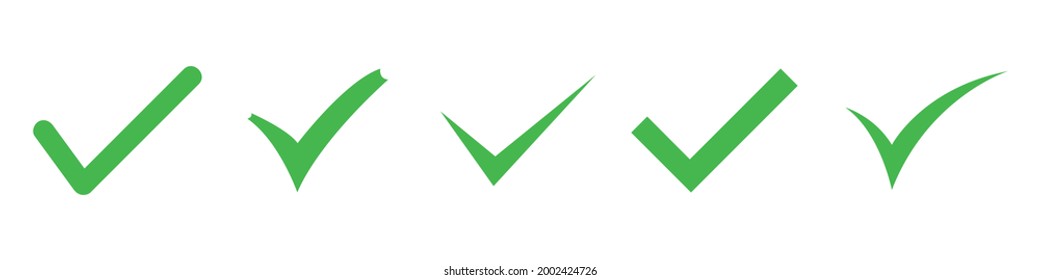 Check mark and x set icon. Simple web buttons. Checkmarks and x or confirm. Round checkmark.