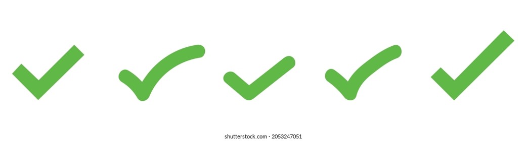 Check mark and x set icon. Simple web buttons. Checkmarks and x or confirm. Round checkmark.	

