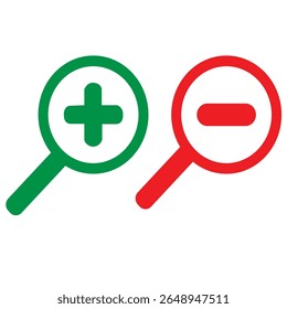 check mark, x mark with speech bubble or comic icon   minus marks Set of plus minus, check mark, Set of magnifying glass icons with plus  cartoon vector icon  cartoon vector icon Plus minus in  white 