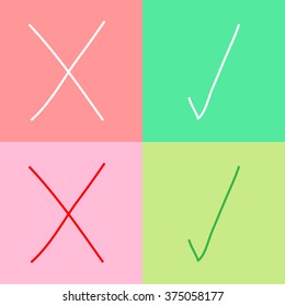 Check Mark ,X, Yes, No, icon Vector EPS10, Great for any use.