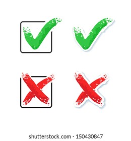 Check mark - Yes and No