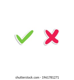 check mark, yes,no vector illustration