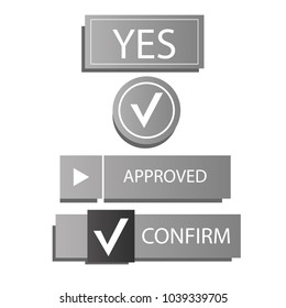 Check marks or arrows icons, isolated on a white background. Vector illustration.