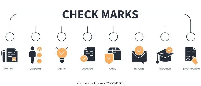 Check Marks banner web icon vector illustration concept