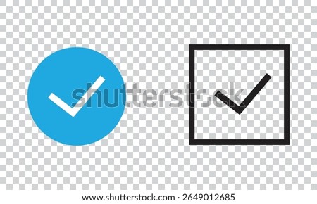 Check Marks in Circle and Square Icons