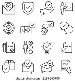Marcar icono de línea de concepto Marks. Ilustración de elemento simple. Comprobar diseño de símbolos de esquema de concepto Marks.