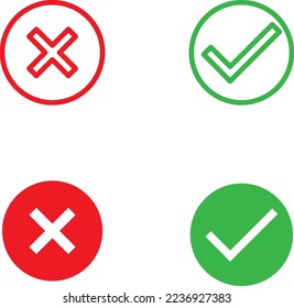 Check marks flat icon set on white background.eps
