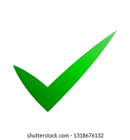 Check marks - green gradient tick icon - vector illustration