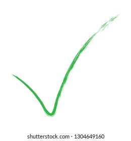 Check Marks . Green Vector Brush Strokes. Approved sign in grunge style. Tick confirm symbol. 
