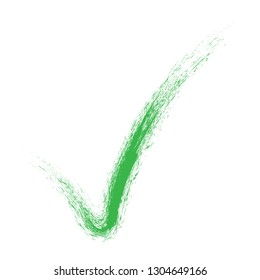 Check Marks . Green Vector Brush Strokes. Approved sign in grunge style. Tick confirm symbol. 
