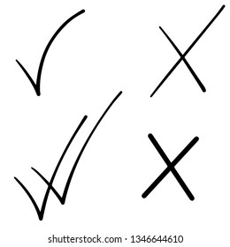 Check marks hand drawn 