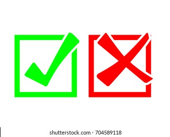 Check marks icon in boxes. Right and wrong icon isolated on white background. EPS10 vector illustration for web, banner, template, icon, sign, symbol, infographic. Yes and no.