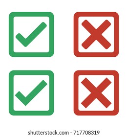 Check Marks icon set - simple flat design isolated on white background, vector