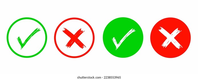 Check marks icon set. Stock vector.