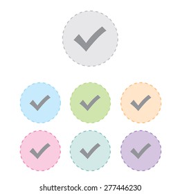 check marks icon set. vector illustration