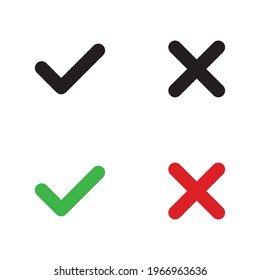Check marks icon. Tick and cross vector icon