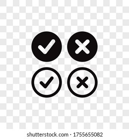 Check Marks Icon Vector. True Or False Sign. Yes Or No Symbol