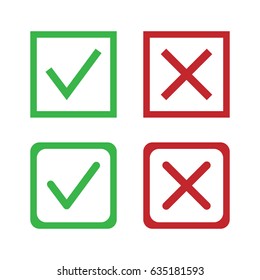 Check marks icons in boxes.