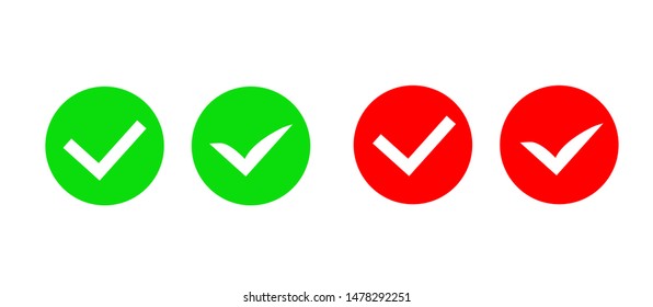 Check marks icons. Concept of right or wrong. Vector illustration.