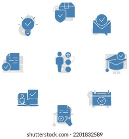 Check Marks icons set. Set of editable stroke icons.Vector set of Check Marks 