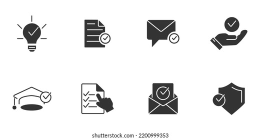 Check Marks icons set .  Check Marks pack symbol vector elements for infographic web