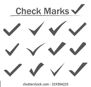Check Marks Icons. Vector illustration