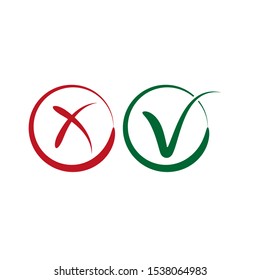 check marks isolated on white background
