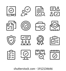 Check marks line icons set. Modern graphic design concepts, simple outline elements collection. Vector line icons