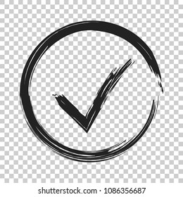 Check marks ok, accept icon. Business concept vector illustration on isolated transparent background. Yes checkmark symbol.