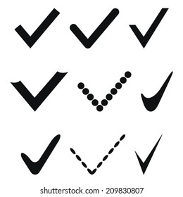 check marks on a white background 