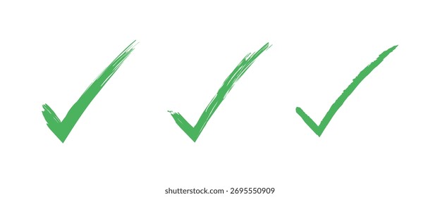 Marcas de verificación sobre un fondo blanco