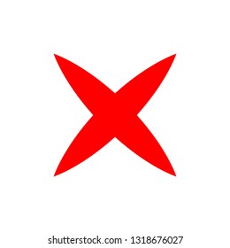 Check marks - red cross icon simple - vector illustration
