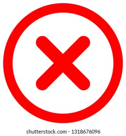 Check marks - red cross icon inside of circle - vector illustration