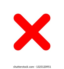 Check marks - red cross icon simple - vector illustration