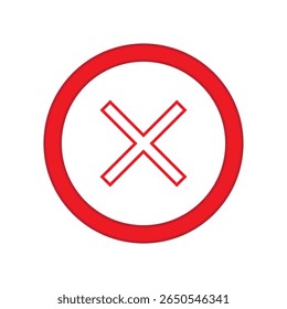 Marcas de verificación - icono de la cruz roja dentro del círculo - Ilustración vectorial.