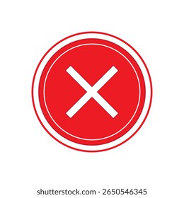 Marcas de seleção - ícone de cruz vermelha dentro do círculo - ilustração vetorial.