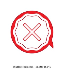 Check marks - red cross icon inside of circle - vector illustration.