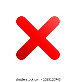 Check marks - red gradient cross icon - vector illustration