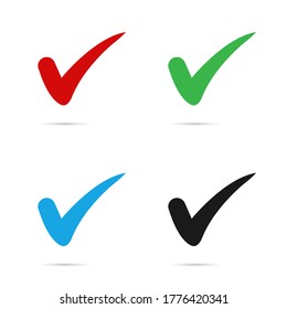 Marcas de verificación. Plantilla gráfica. Ilustración del vector