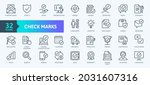 Check Marks sign - thin line web icon set. Contains such Icons as confirm, approved, check list, warranty and more. Outline icons collection. Simple vector illustration.