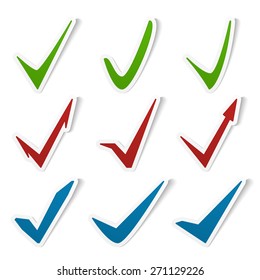 Check marks symbols set, vector eps10 illustration