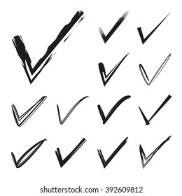 check marks, tick marks